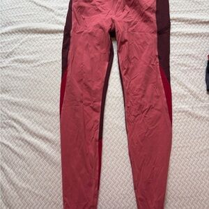 Outdoor Voices Pink, Red and Brown Leggings